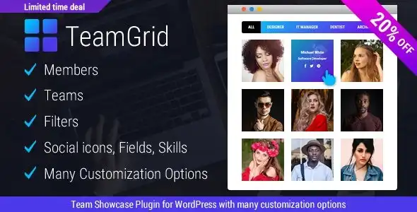 Team Grid – Team Member Showcase
  WordPress Plugin & Team Editor
