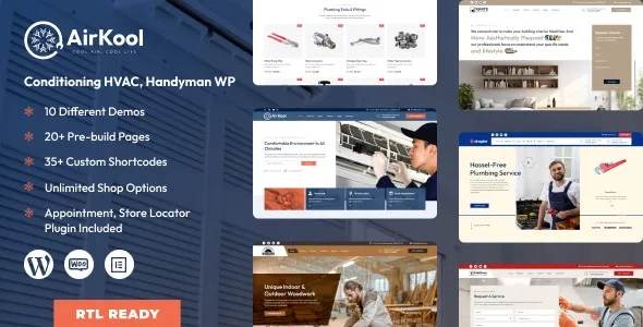 Air Kool  - Conditioning HVAC, Handyman WordPress Theme