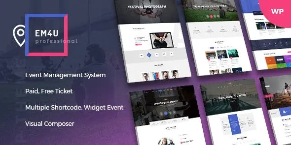 Event EM4U - Multiple Event Booking Conference Ticket WordPress Theme