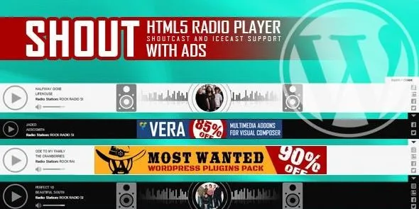 SHOUT- HTML5 Radio Player With Ads
