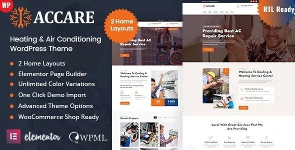 Accare  - Heating & Air Conditioning WordPress Theme