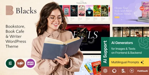 Blacks  - Bookstore, Book Cafe & Writer WordPress Theme