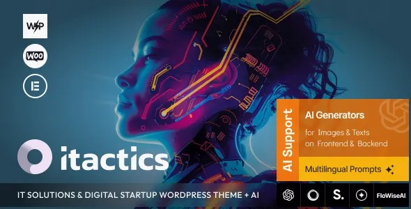 ITactics  – IT Solutions & Digital Startup WordPress Theme + AI