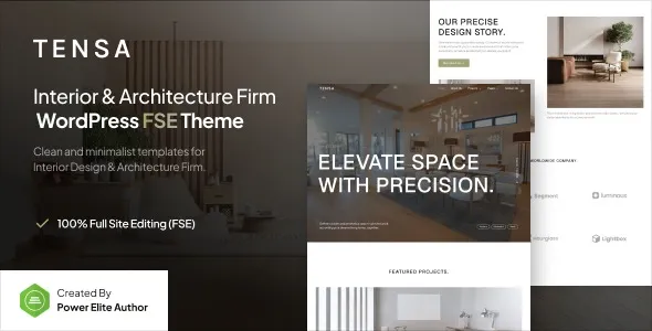 Tensa  - Interior Design & Architecture Firm FSE WordPress Theme