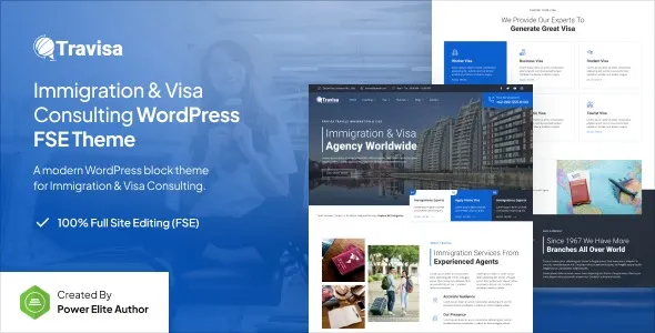 Travisa - Immigration & Visa Consulting FSE WordPress Theme