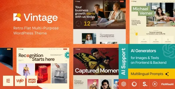 Vintage  - Retro Flat Multi-Purpose WordPress Theme