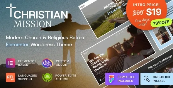 Christian Mission  - Religious Events & Retreats Church WordPress Theme