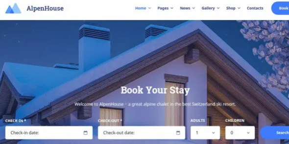 Alpenhouse Hotel Booking WordPress Theme
