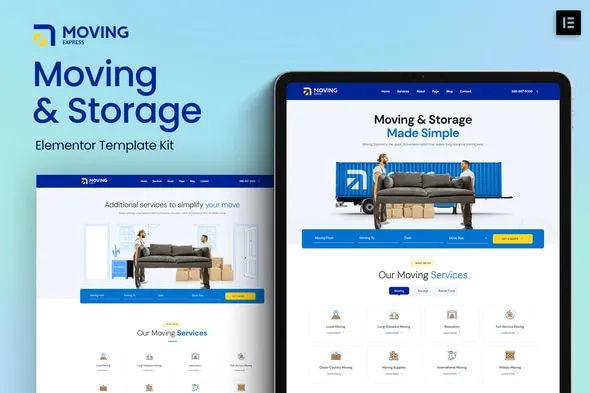 MovingExpress - Moving & Storage Elementor Template Kit