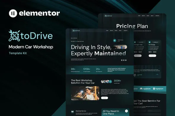 Otodrive - Modern Car Workshop Elementor Template Kit