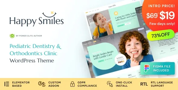 Happy Smiles – Pediatric Dental Clinic & Dentist WordPress Theme