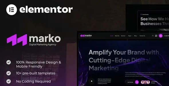 Marko Digital Marketing Agency Elementor Template Kit