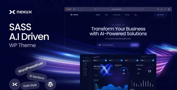Nexux – AI Saas Landing Page WordPress Theme
